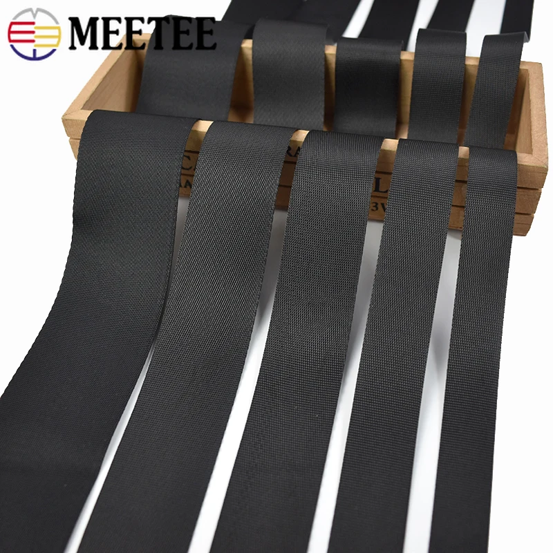 Binding Tape Bias - 5M 10-100mm 0.7mm 두께의 검정색 나일론