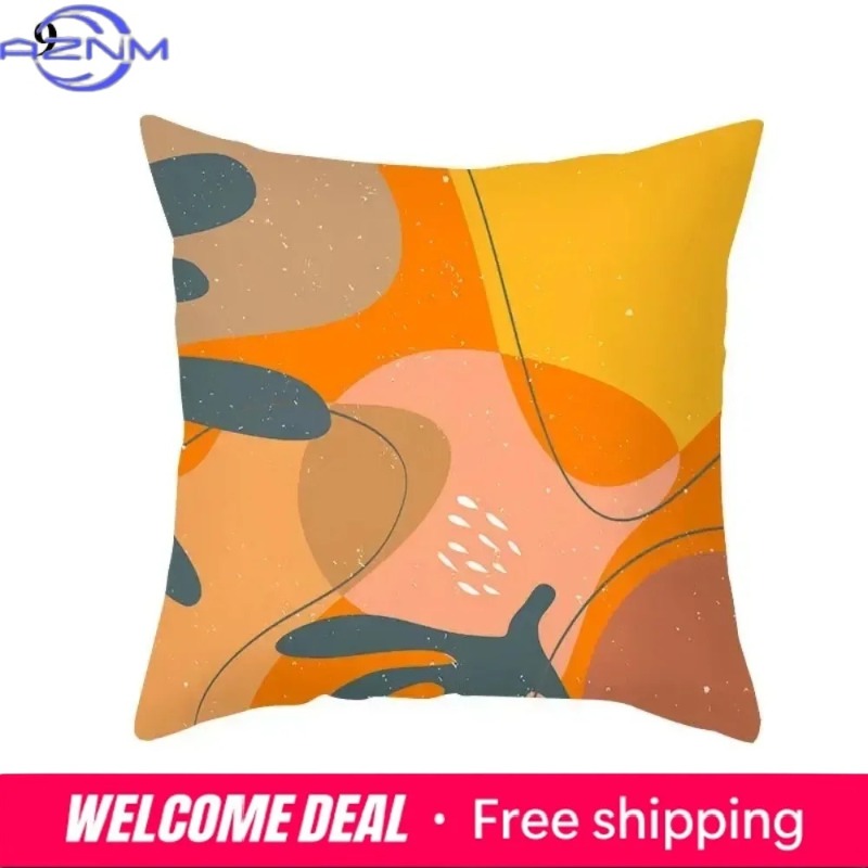 보헤미안 오렌지 추상 쿠션 커버, 미드 센추리 모던 미 - Century Textile & Sewing Supply 리뷰 및 가격
