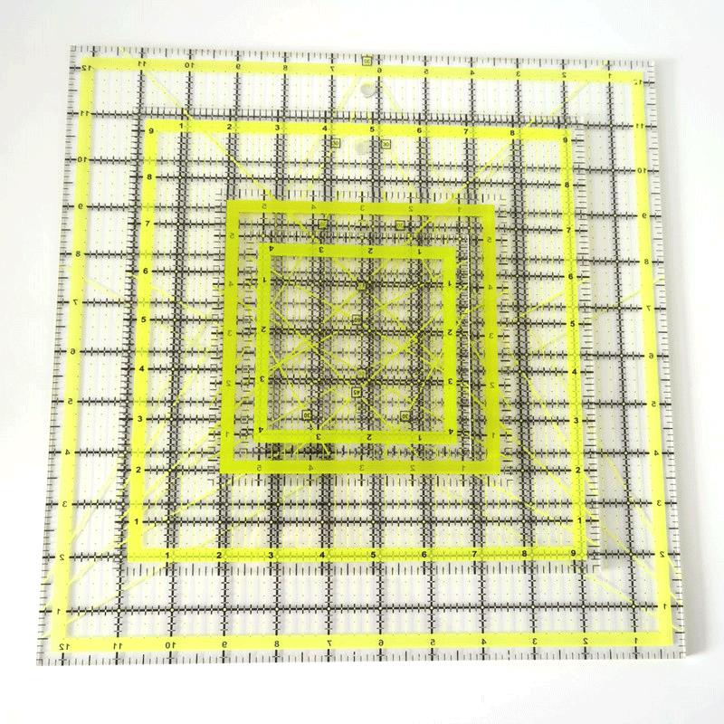 4개 세트 사각형 아크릴 퀼팅 자, 원단 절단 자, 격 - Quilting Ruler Square 리뷰 및 가격