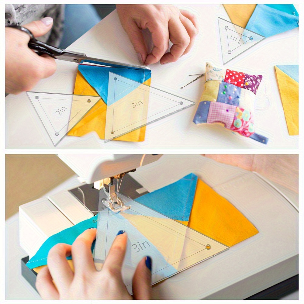 6pcs 아크릴 패치워크 삼각형 자 투명 다중 크기 D - Quilting Ruler Square 리뷰 및 가격