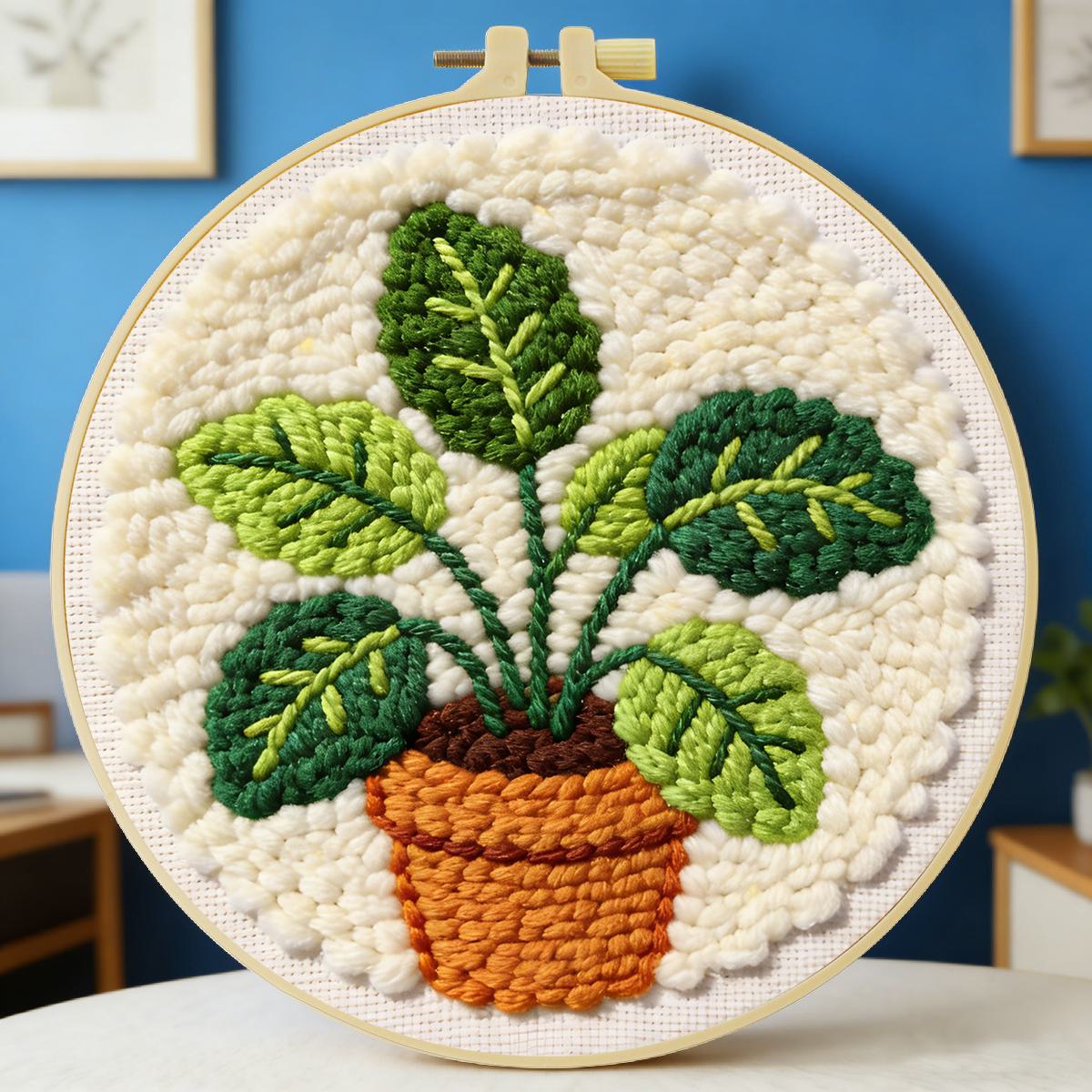 20X20CM/7.87인치 나뭇잎 펀치 니들 자수 세트 - Is Sewing Textile Art 리뷰 및 가격