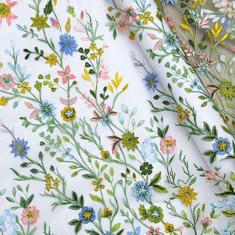 90x130cm 플로럴 바인 자수 튤 레이스 원단 메쉬 - Textile And Sewing Supply 리뷰 및 가격