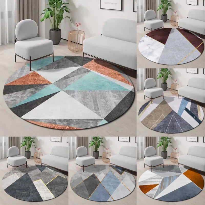 ~O~모던한 컬러 블록 디자인의 기하학적 원형 러그 – - Century Textile & Sewing Supply 리뷰 및 가격