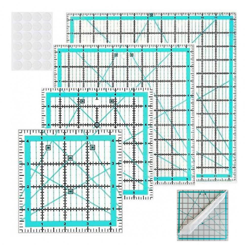 초보자용 퀼팅 템플릿 바느질 공예 템플릿 4개 아크릴  - Quilting Ruler Square 리뷰 및 가격