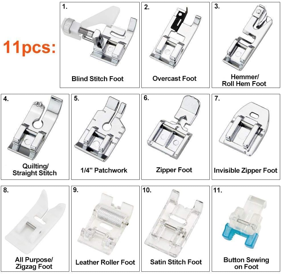 11종 프레서 풋 세트 - 브라더, 싱어, 베이비락,  - Sewing Machine Fabric 리뷰 및 가격