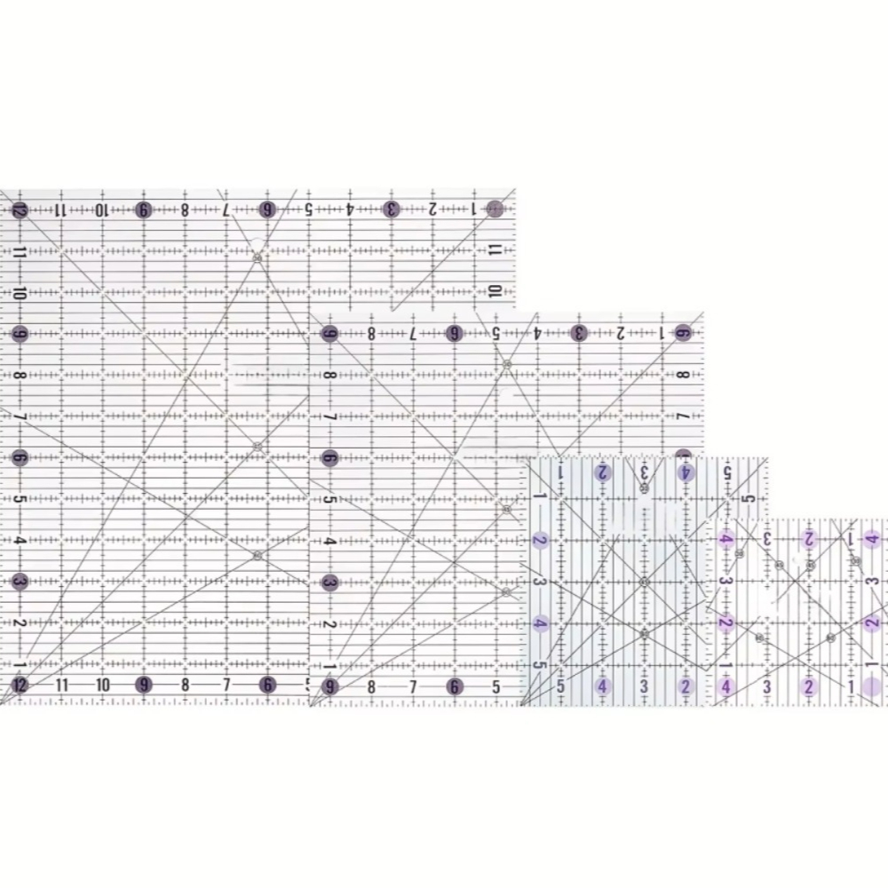 4개의 정사각형 아크릴 퀼팅 자 세트, 투명 원단 재단 - Quilting Ruler Square 리뷰 및 가격