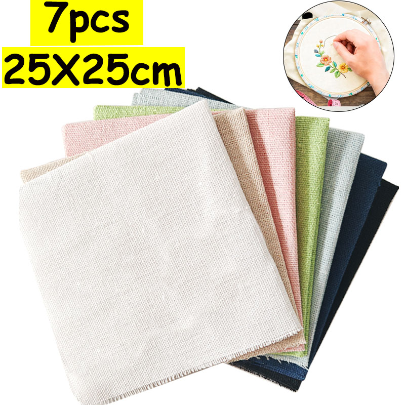 25*25cm 리넨 원단 7종 세트, 천연 리넨 사각  - Is Sewing Textile Art 리뷰 및 가격